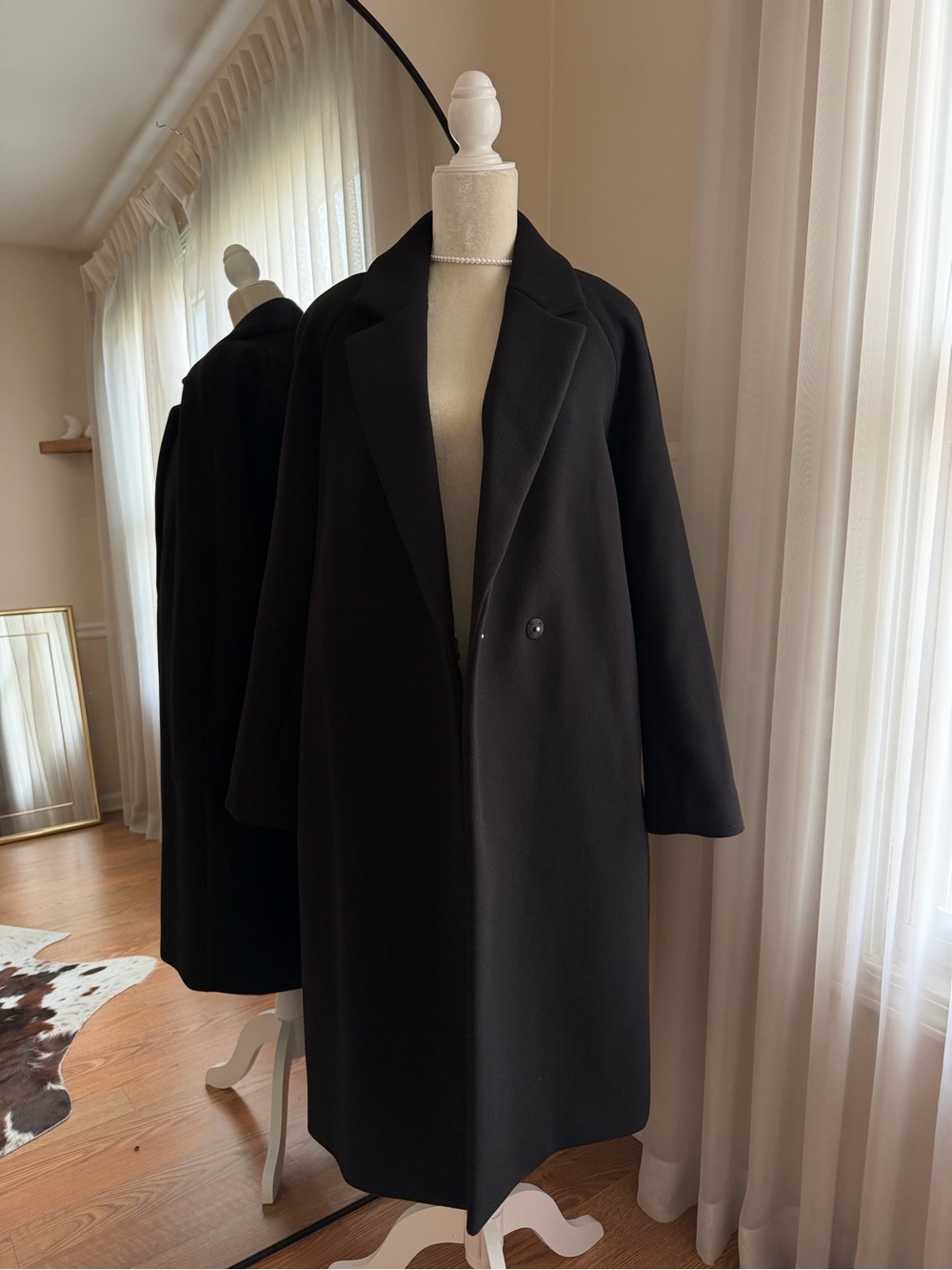 H&M Black Long Coat Size S